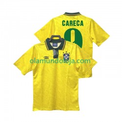 Camisola Brasil CARECA 9 1991 1993 Retro Homem Equipamento Primeiro Manga Curta